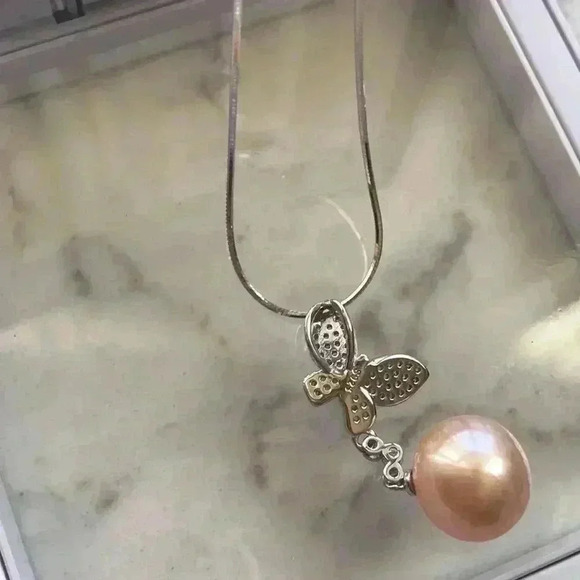 Custom Made 12.5mm Genuine Pearl Snake Chain Necklace - Picture 6 of 17